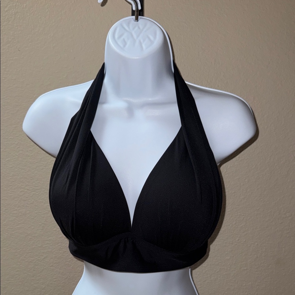 Kona Sol Padded Halter Bikini Top Black Size D/DD